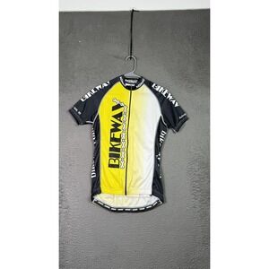 Verge Bikeway Cycling Jersey Women's Large Yellow Black Short Sleeve Bike Shirt